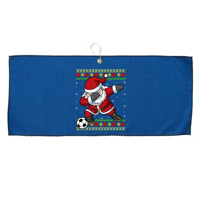 Santa Claus Soccer Dabbing Christmas Large Microfiber Waffle Golf Towel