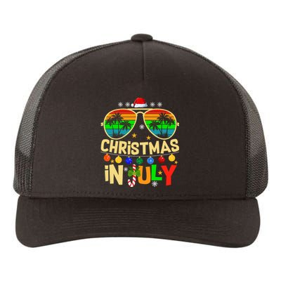 Santa Claus Sunglasses Beach Christmas In July Yupoong Adult 5-Panel Trucker Hat