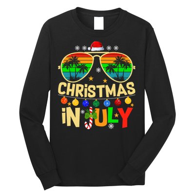 Santa Claus Sunglasses Beach Christmas In July Long Sleeve Shirt