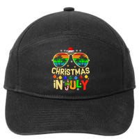 Santa Claus Sunglasses Beach Christmas In July 7-Panel Snapback Hat