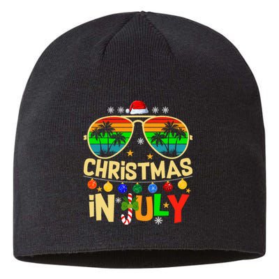 Santa Claus Sunglasses Beach Christmas In July Sustainable Beanie