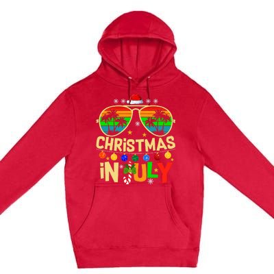 Santa Claus Sunglasses Beach Christmas In July Premium Pullover Hoodie