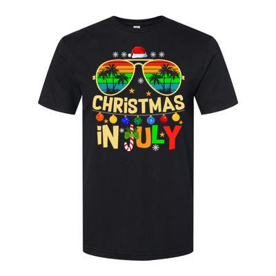 Santa Claus Sunglasses Beach Christmas In July Softstyle CVC T-Shirt