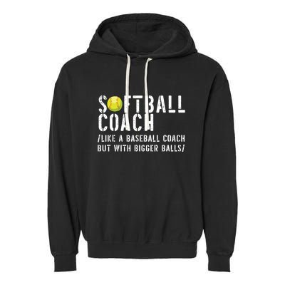 Softball Coach Shirts Softball Dad For Men Softball Coach Garment-Dyed Fleece Hoodie