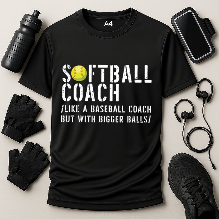 Softball Coach Shirts Softball Dad For Men Softball Coach Cooling Performance Crew T-Shirt