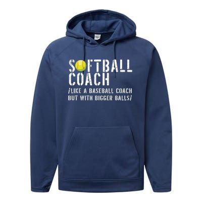 Softball Coach Shirts Softball Dad For Men Softball Coach Performance Fleece Hoodie