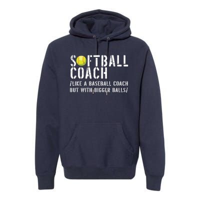 Softball Coach Shirts Softball Dad For Men Softball Coach Premium Hoodie