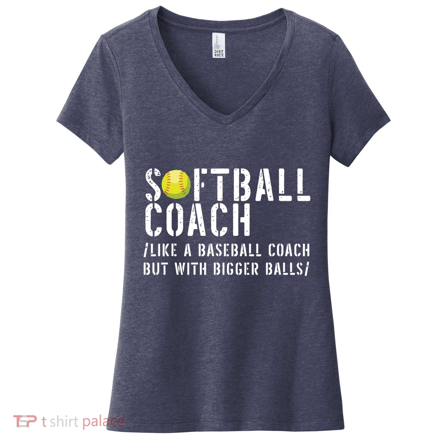 Softball Coach Shirts Softball Dad For Men Softball Coach Women's V-Neck T-Shirt