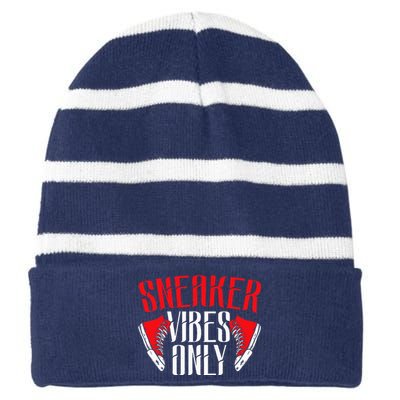 Sneaker Collector Sneakerhead Shoe Lover I Love Sneakers Striped Beanie with Solid Band