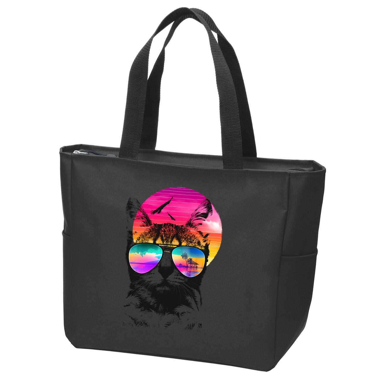 Summer Cat Zip Tote Bag