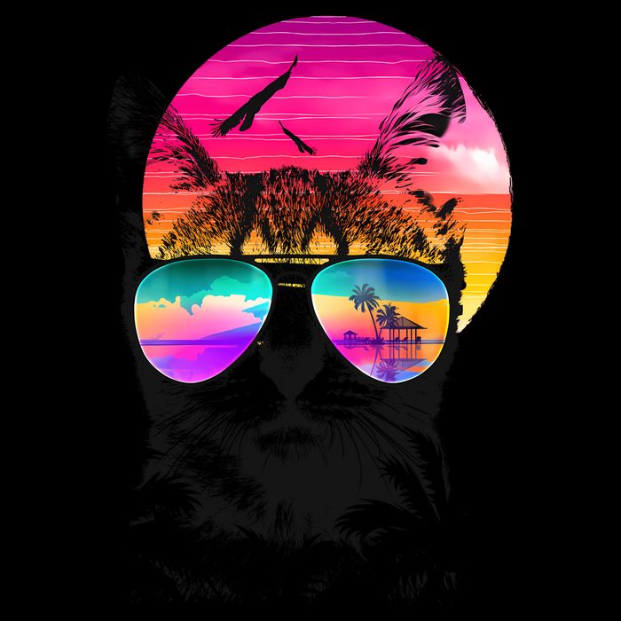 Summer Cat Zip Tote Bag