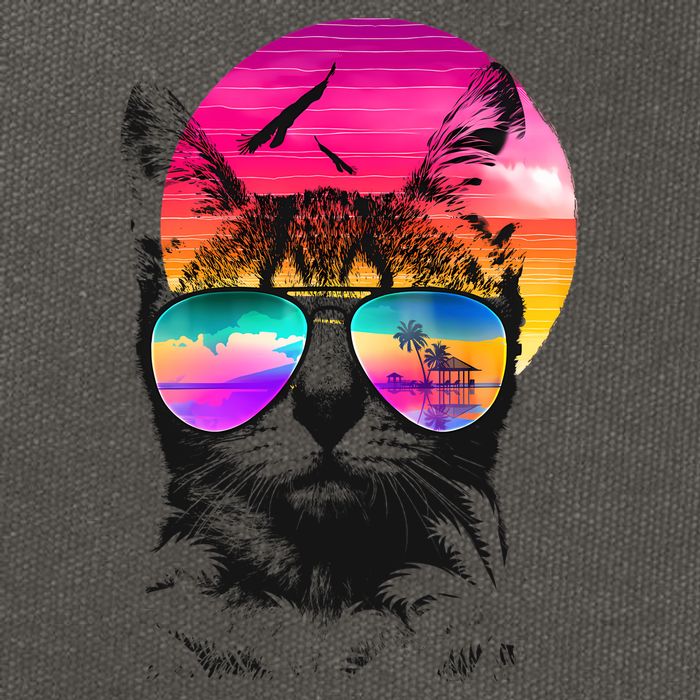 Summer Cat Cotton Canvas Backpack