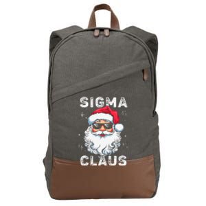 Sigma Claus Santa Funny Christmas Rizz Male The Rizzler Meme Cotton Canvas Backpack