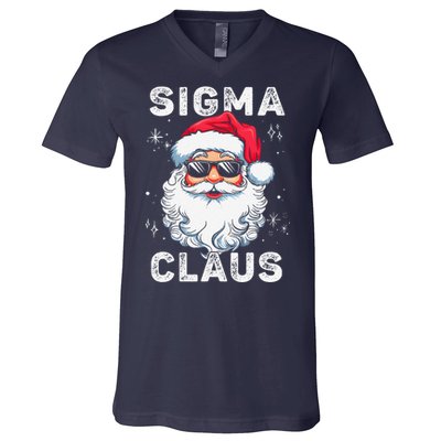 Sigma Claus Santa Funny Christmas Rizz Male The Rizzler Meme V-Neck T-Shirt