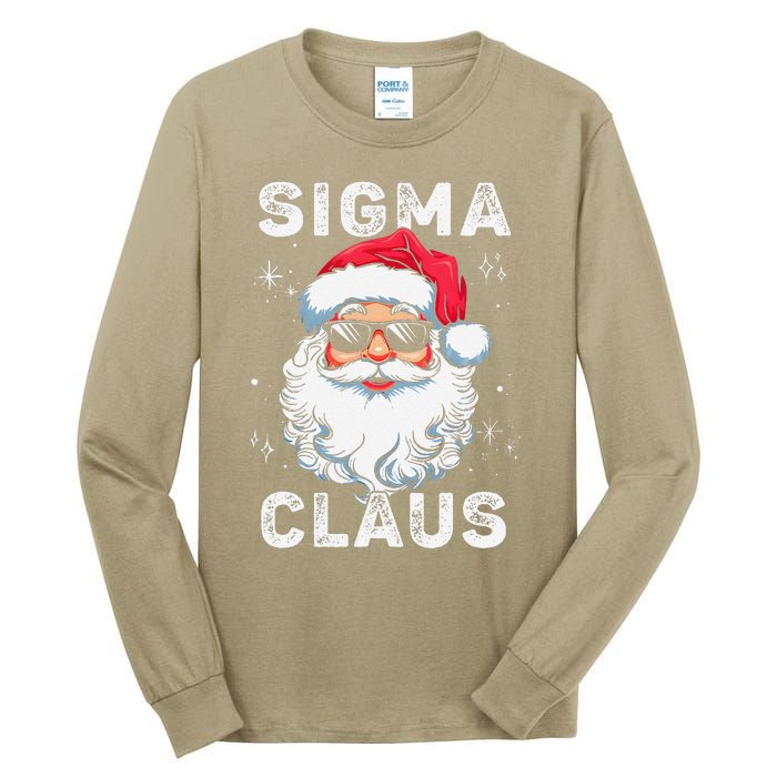 Sigma Claus Santa Funny Christmas Rizz Male The Rizzler Meme Tall Long Sleeve T-Shirt