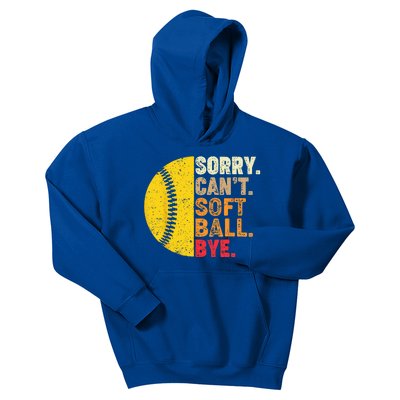 Sorry Cant Softball Bye Funny Softball Kids Hoodie