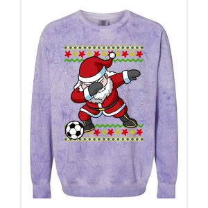 Santa Claus Soccer Dabbing Xmas Colorblast Crewneck Sweatshirt