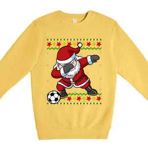 Santa Claus Soccer Dabbing Xmas Premium Crewneck Sweatshirt