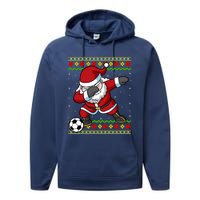 Santa Claus Soccer Dabbing Xmas Performance Fleece Hoodie