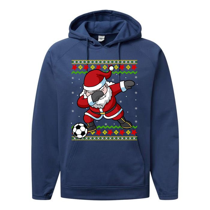 Santa Claus Soccer Dabbing Xmas Performance Fleece Hoodie