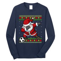 Santa Claus Soccer Dabbing Xmas Long Sleeve Shirt