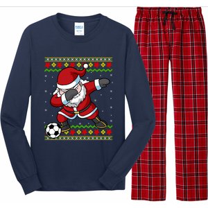 Santa Claus Soccer Dabbing Xmas Long Sleeve Pajama Set