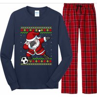 Santa Claus Soccer Dabbing Xmas Long Sleeve Pajama Set