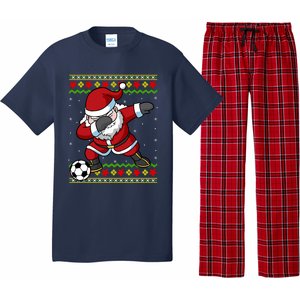 Santa Claus Soccer Dabbing Xmas Pajama Set