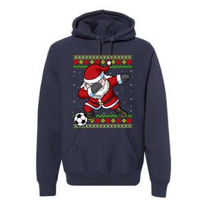 Santa Claus Soccer Dabbing Xmas Premium Hoodie