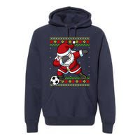 Santa Claus Soccer Dabbing Xmas Premium Hoodie