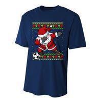 Santa Claus Soccer Dabbing Xmas Performance Sprint T-Shirt