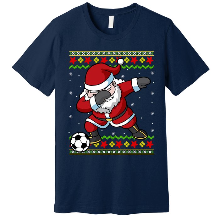 Santa Claus Soccer Dabbing Xmas Premium T-Shirt