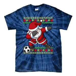 Santa Claus Soccer Dabbing Xmas Tie-Dye T-Shirt