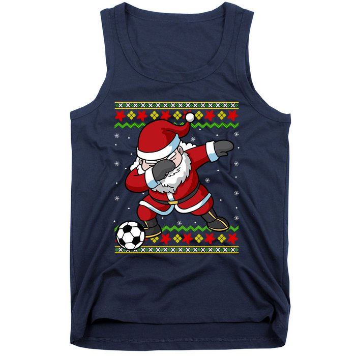 Santa Claus Soccer Dabbing Xmas Tank Top