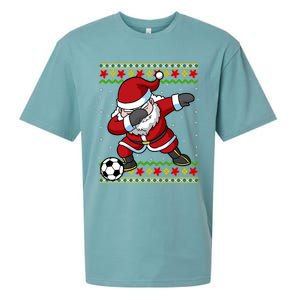 Santa Claus Soccer Dabbing Xmas Sueded Cloud Jersey T-Shirt