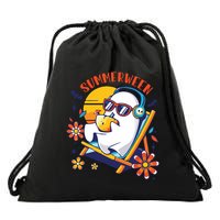 Summerween Cute Spooky Summer Ghost Halloween Lover Drawstring Bag