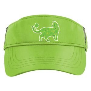 Shamrock Cat St Patricks Day For Irish Feline Lover Gift Adult Drive Performance Visor