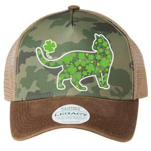 Shamrock Cat St Patricks Day For Irish Feline Lover Gift Legacy Tie Dye Trucker Hat