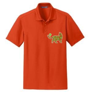 Shamrock Cat St Patricks Day For Irish Feline Lover Gift Dry Zone Grid Polo