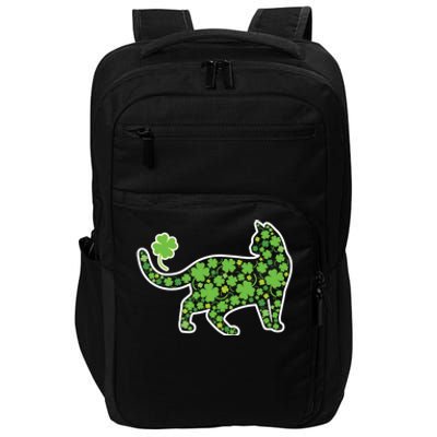 Shamrock Cat St Patricks Day For Irish Feline Lover Gift Impact Tech Backpack