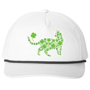 Shamrock Cat St Patricks Day For Irish Feline Lover Gift Snapback Five-Panel Rope Hat