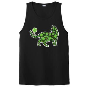 Shamrock Cat St Patricks Day For Irish Feline Lover Gift PosiCharge Competitor Tank