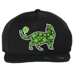 Shamrock Cat St Patricks Day For Irish Feline Lover Gift Wool Snapback Cap