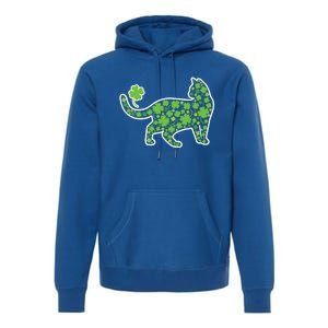 Shamrock Cat St Patricks Day For Irish Feline Lover Gift Premium Hoodie