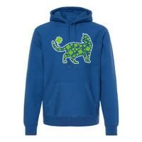 Shamrock Cat St Patricks Day For Irish Feline Lover Gift Premium Hoodie