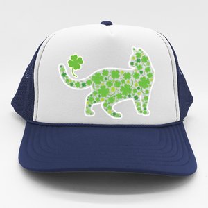 Shamrock Cat St Patricks Day For Irish Feline Lover Gift Trucker Hat