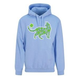 Shamrock Cat St Patricks Day For Irish Feline Lover Gift Unisex Surf Hoodie