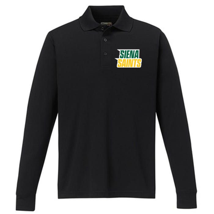 Siena College Saints Performance Long Sleeve Polo