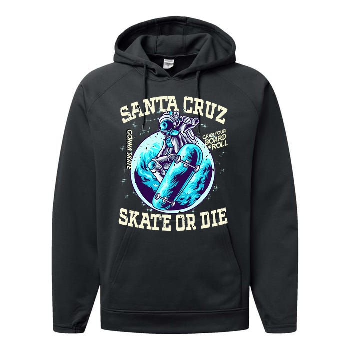 Santa Cruz Skateboard Retro Vintage Street Wear Astronaut Performance Fleece Hoodie