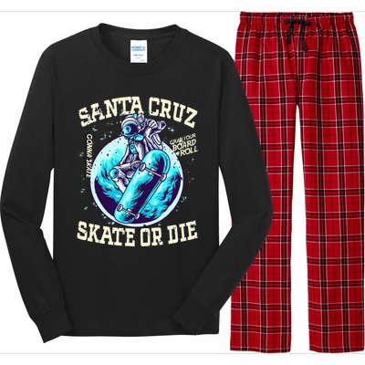 Santa Cruz Skateboard Retro Vintage Street Wear Astronaut Long Sleeve Pajama Set